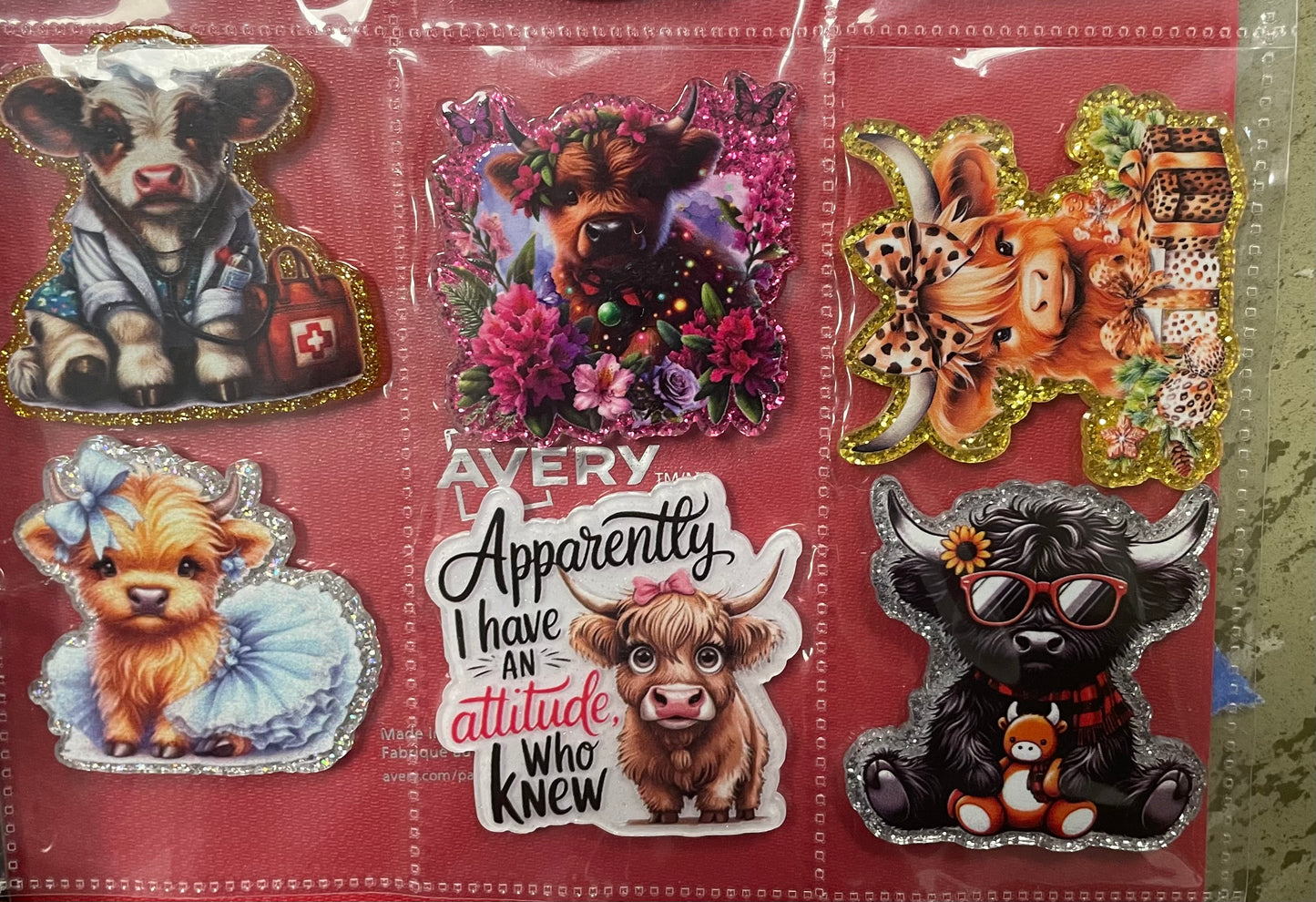 NEW Highland Cow badge reel attachments