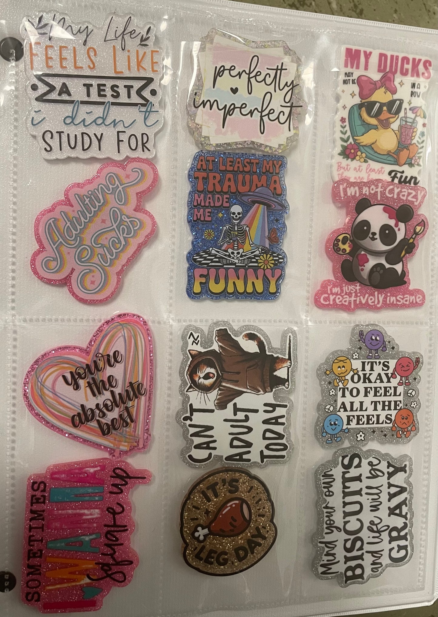 NEW funny sayings badge reel attachments