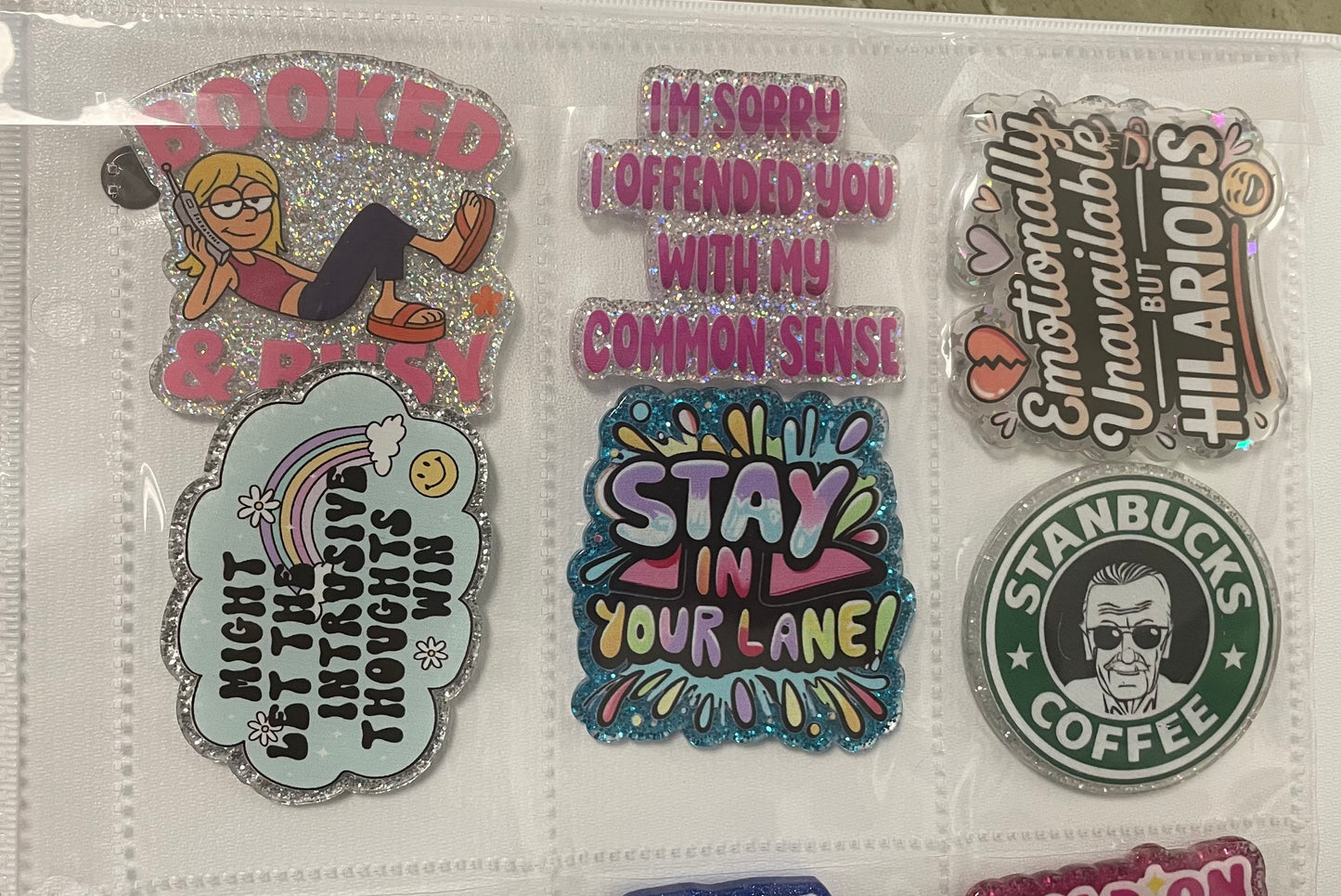 NEW funny sayings badge reel attachments