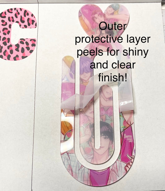 Acrylic Bookmarks or Jumbo Paperclips