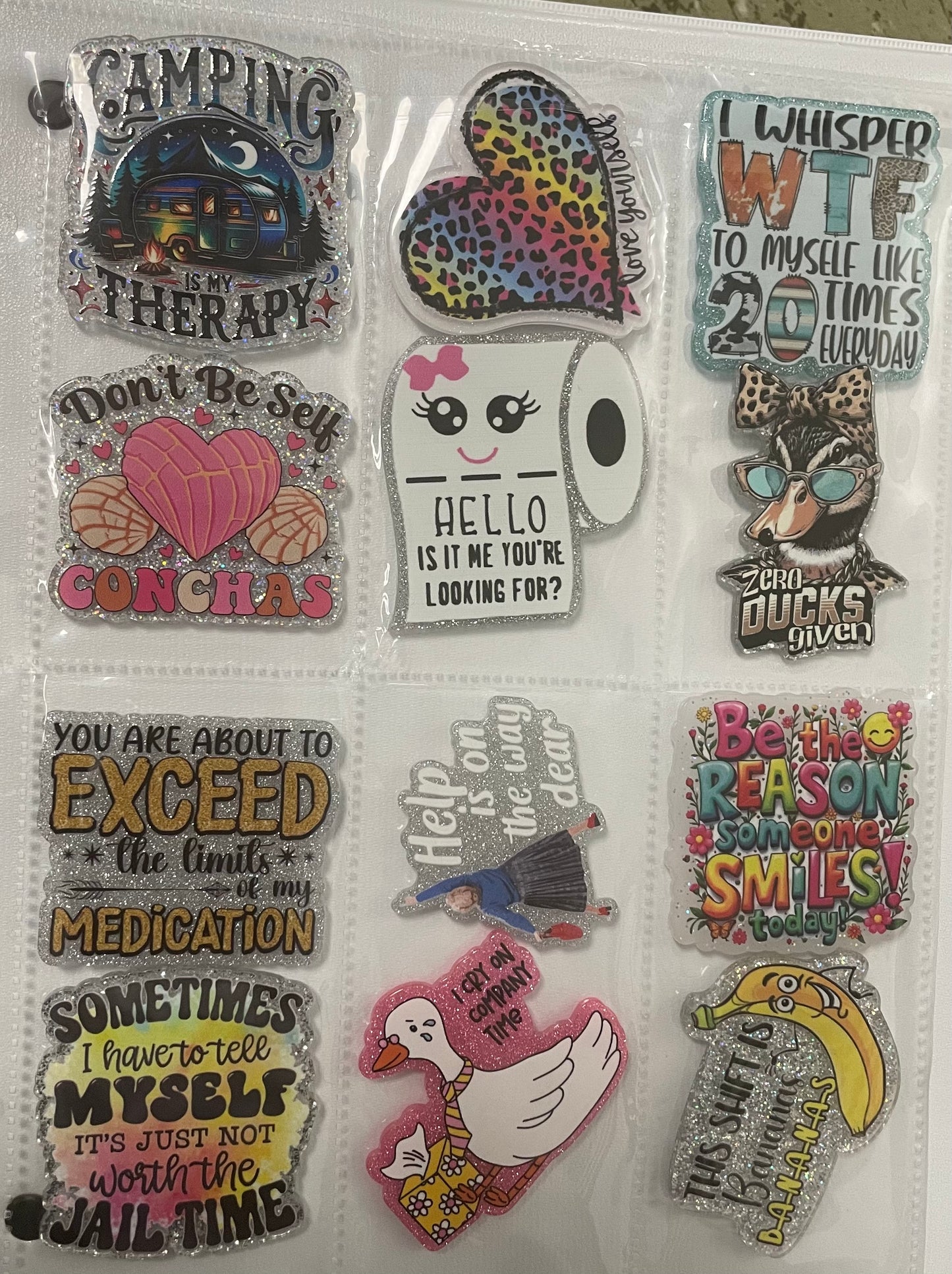 NEW funny sayings badge reel attachments