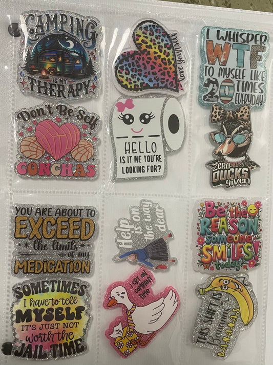 NEW funny sayings badge reel attachments